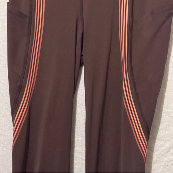 Lululemon Speed Light Yoga Leggings Brown with Pink Stripes Size 8 Excellent - Picture 13 of 13